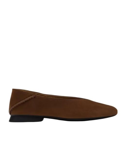 Camper Brown Casi Myra Nubuck Leather Ballet Flats