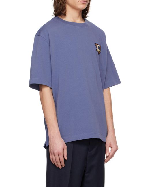 Maison Kitsuné Blue Maison Kitsuné Surf Collage Printed Crewneck T-Shirt for men
