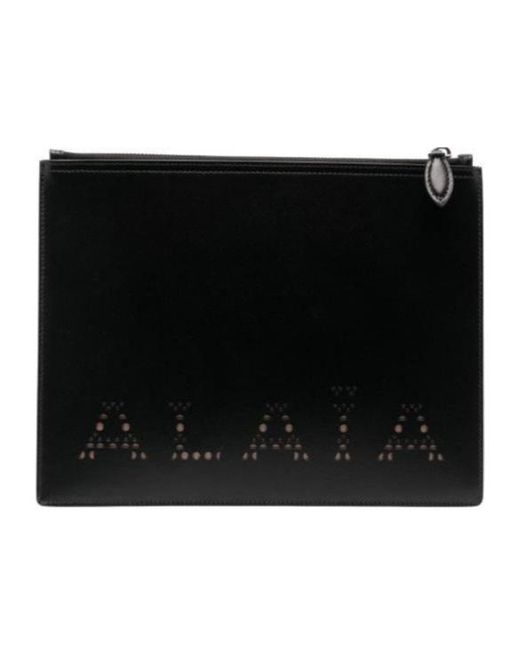Alaïa Black Alaïa Sandy Zipped Large Clutch Bag