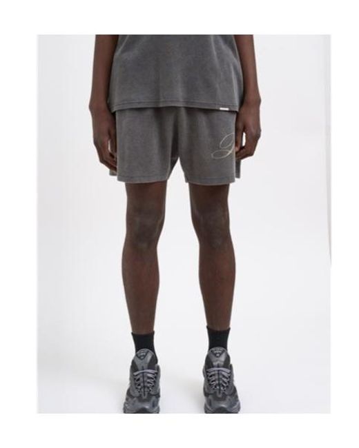 Represent Gray Logo Printed Straight-Hem Shorts for men
