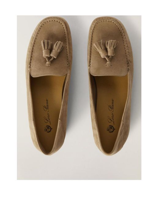 Loro Piana Natural Tassel Detailed Slip-On Loafers