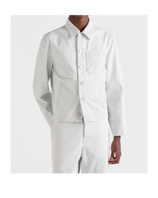 Prada White Denim Blouson Jacket for men