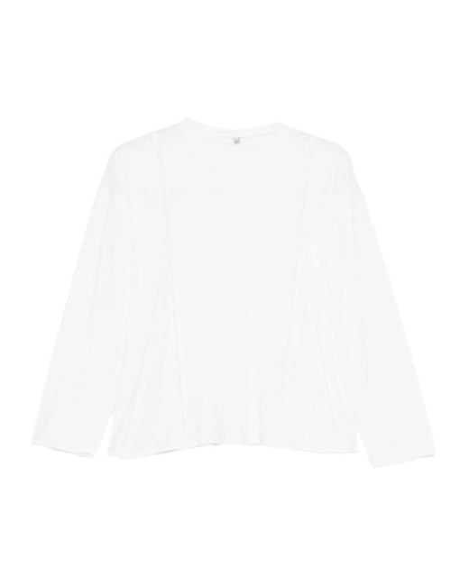 Baserange White Crew Neck Long-Sleeved T-Shirt