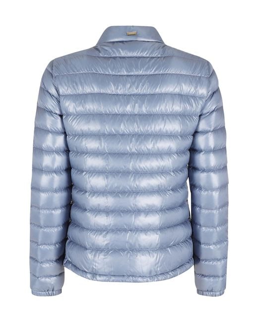 Herno Blue Quilted Stand-Up Collar Down Jacket