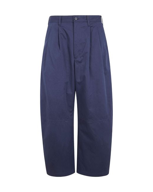 Comme des Garçons Blue Pleated Panelled Trousers for men
