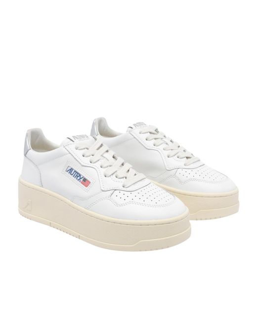 Autry White Medialist Platform Lace-Up Sneakers