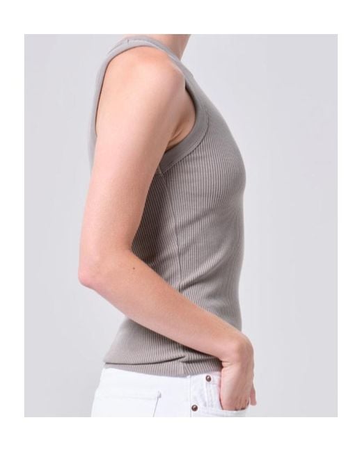 Agolde Blue Leigh Ribbed Tank Top