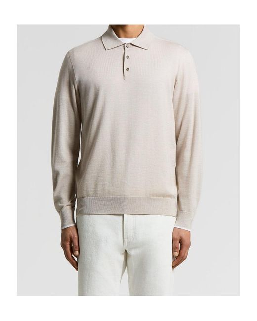 Peserico White Crewneck Jumper for men