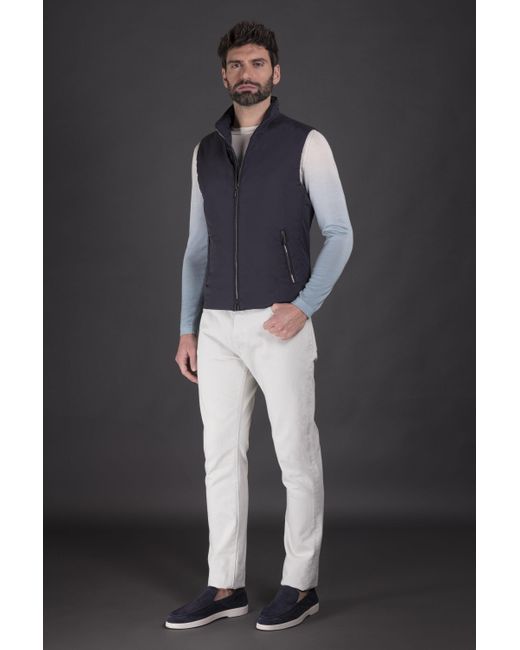 Moorer Black Senio-Skt Zip-Up Padded Gilet for men