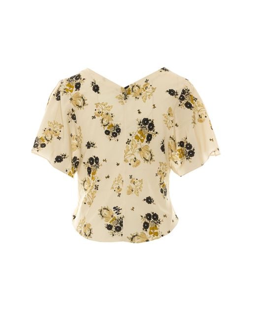 Isabel Marant Natural Faljane Printed Wrap Top