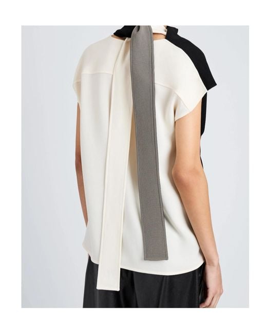 Proenza Schouler Black Elsa Drape-Detail Blouse