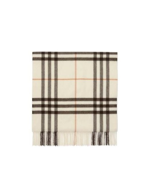 Burberry White Wide Cross Stitch Ekd Check Scarf