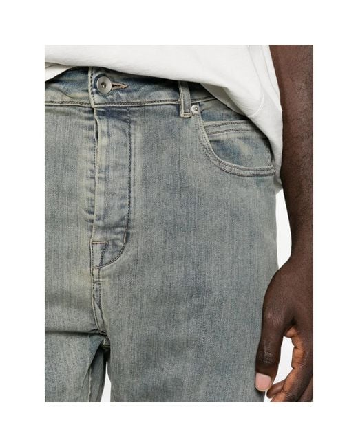 Rick Owens Black Detroit Faded-Effect Five-Pocket Jeans for men