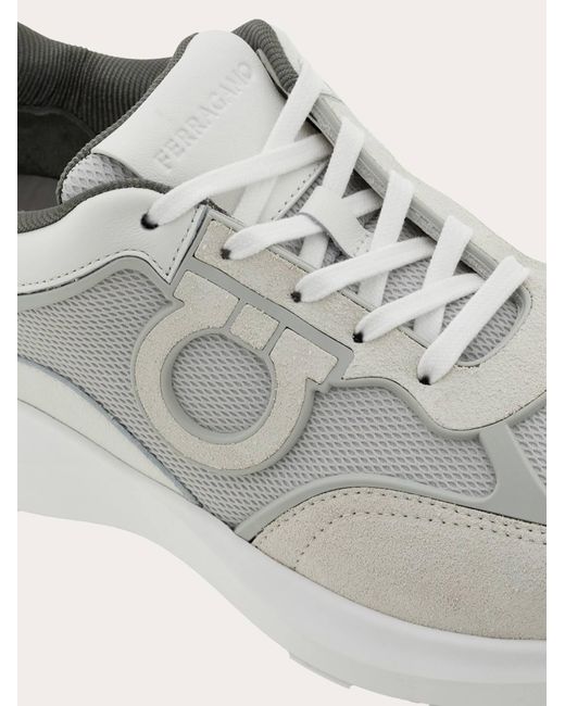 Ferragamo Gray Gancini Sneakers for men