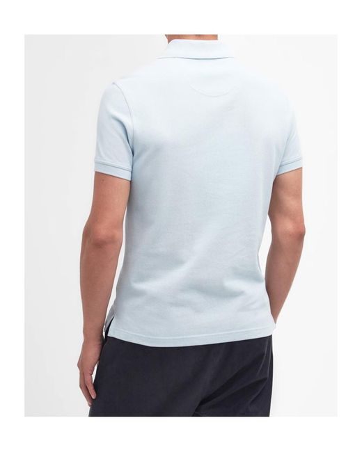 Barbour Blue Logo Embroidered Polo Shirt for men