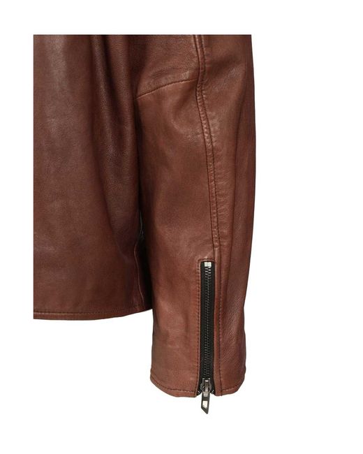 DIESEL Brown Leather Jacket for men