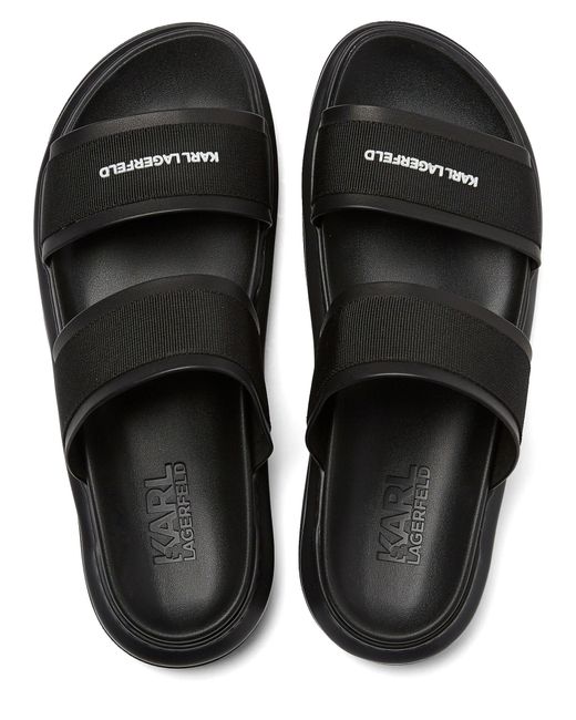 Karl Lagerfeld Black Kapri Double Strappy Sandals for men