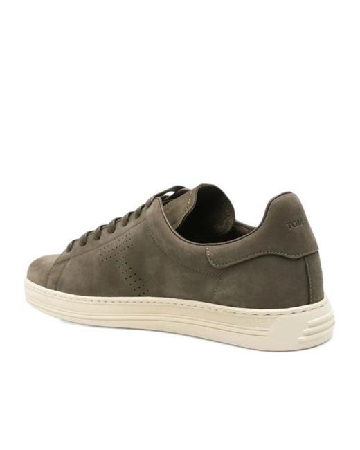 Tom Ford Green Round Toe Sneakers for men