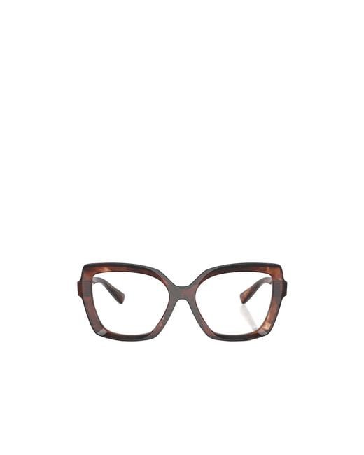 Dolce & Gabbana White Eyewear Butterfly Frame Glasses