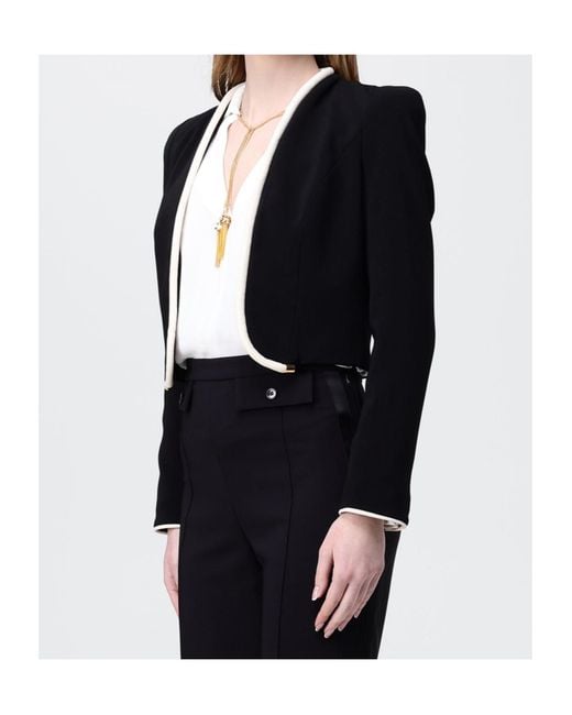 Elisabetta Franchi Blue 3D Piping-Detail Jacket