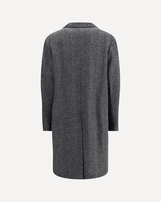 Givenchy Gray Single-Breasted Herringbone Coat for men