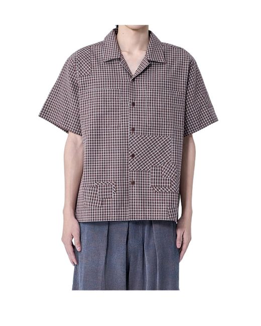 STORY mfg. Purple Check-Pattern Shirt for men