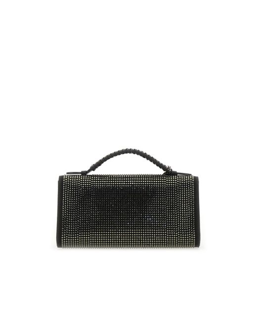 Stella McCartney Black Foldover Top Clutch Bag