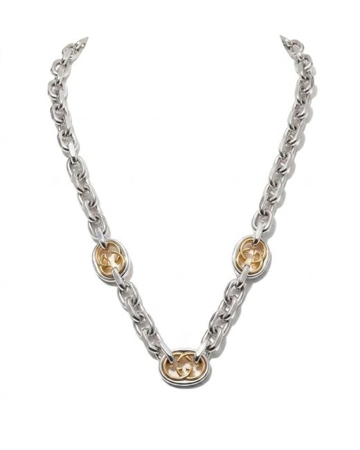 Gucci Metallic Interlocking Chain Necklace