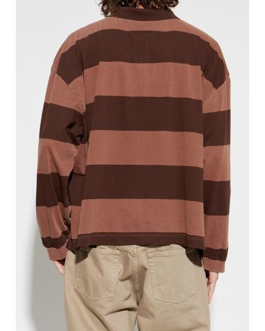 Represent Brown Long-Sleeved Polo Shirt for men