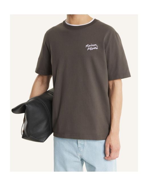Maison Kitsuné Gray Printed T-Shirt for men