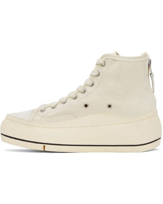 R13 Natural Splicing High-Top Casual Sneakers for men