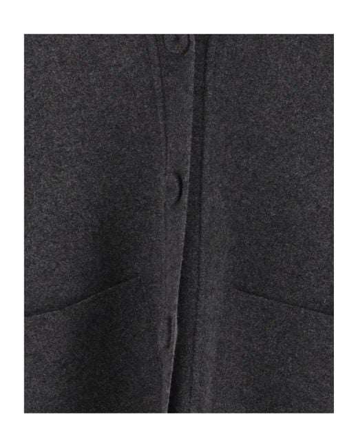 Jil Sander Black V-Neck Button-Up Cardigan
