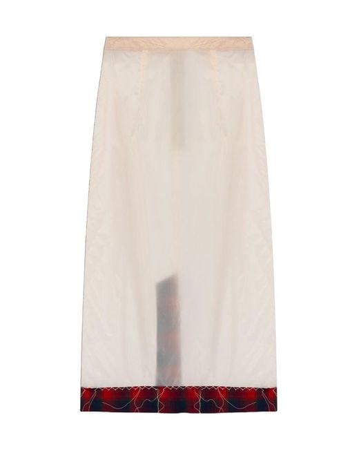 Maison Margiela White Semi-Sheer Midi Skirt