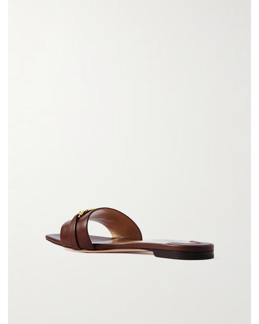 Tom Ford Brown Whitney Logo-Embellished Leather Slippers for men