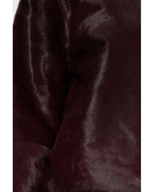 Samsøe & Samsøe Purple Zippered Leather Jacket