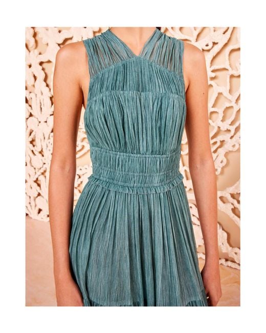 Ulla Johnson Green Crinkle Silk Chiffon Gown