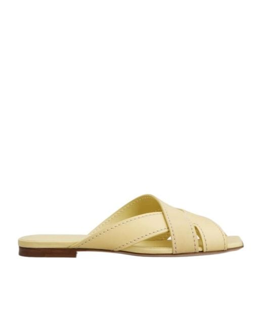 Tod's Metallic Crossover-Strap Square-Toe Sandals