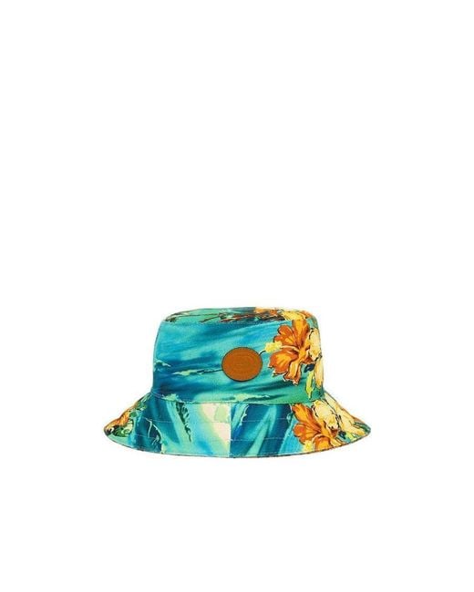 Gucci Blue Graphic Print Reversible Bucket Hat