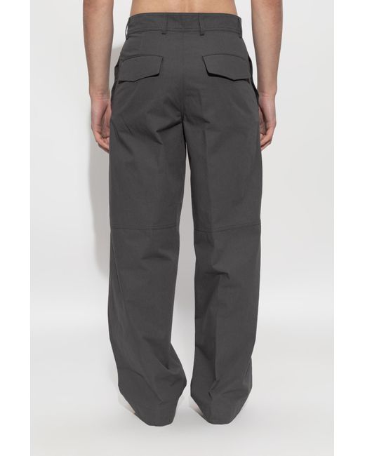 Dries Van Noten Gray Panelled Straight-Leg Trousers for men