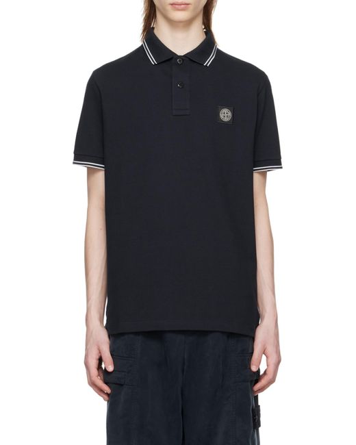 Stone Island Blue Polo Shirt Cotton, Elastane for men