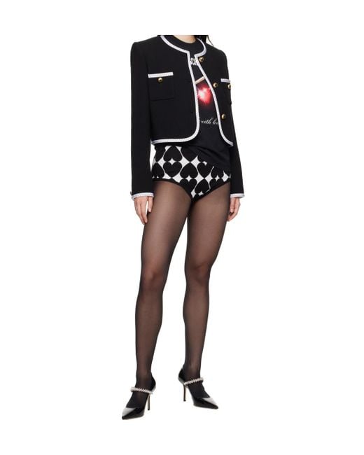 Moschino Black Elastic Waist Shorts