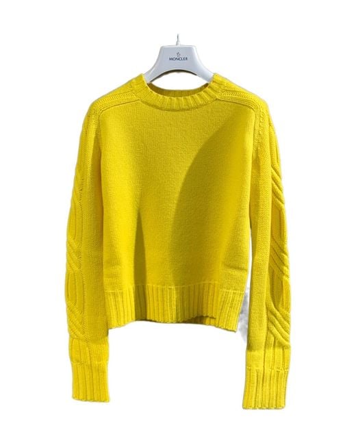 Max Mara Yellow Cashmere Round-Neck Sweater