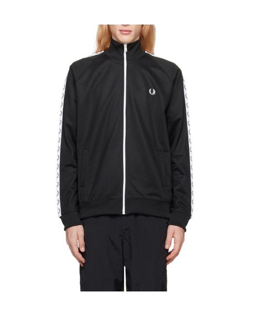 Fred Perry Black Logo Zipper Jacket for men