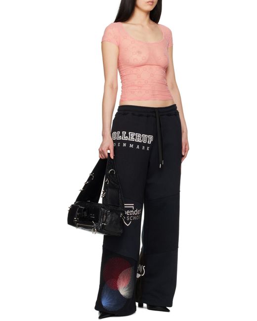 MARINE SERRE Black Regenerated Graphic Track Pants