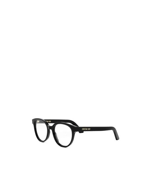 Dior White Eyewear Midnight Round Frame Glasses