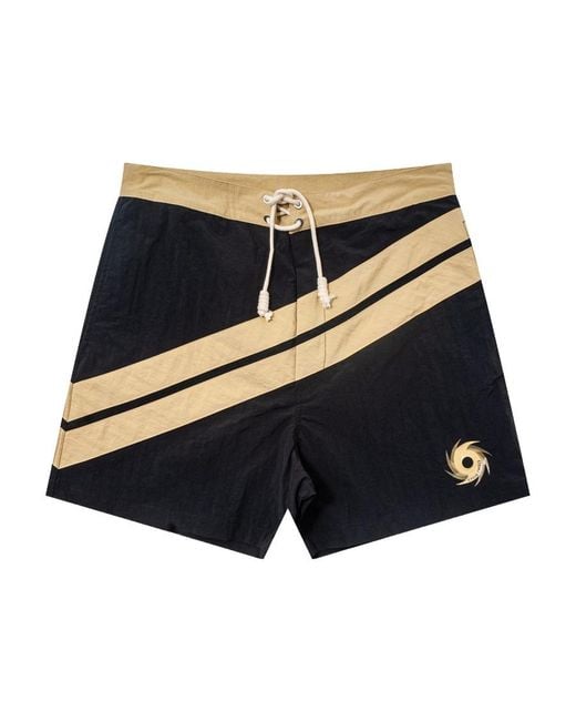 Palm Angels Blue Diagonal-Stripe Drawstring Swim Shorts for men