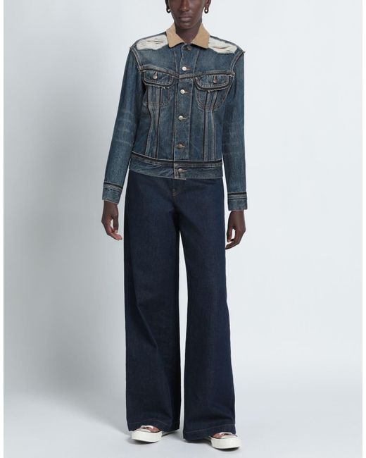 Maison Margiela Blue Spliced Color Denim Jacket