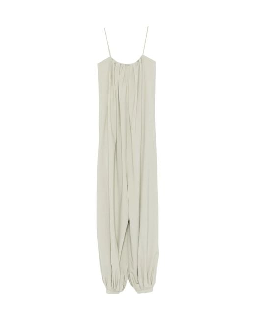 Alysi White Spaghetti-Strap Jumpsuit