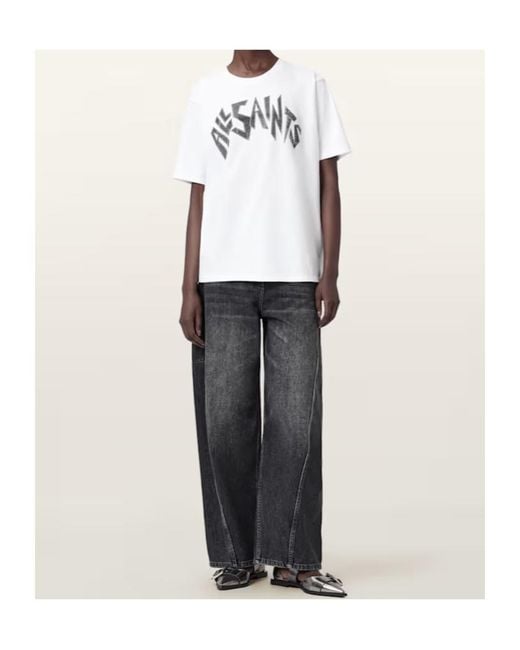 AllSaints White Zinc Boyfriend T-Shirt