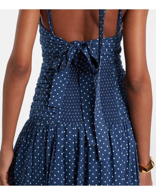 Posse Blue Edie Polka-Dot Maxi Dress